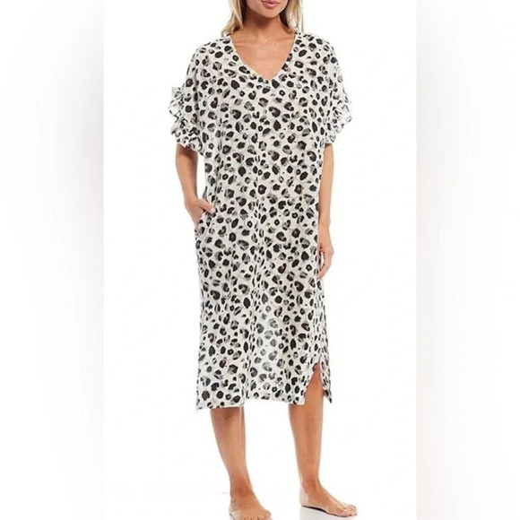 KATE Landry Dress Medium Leopard Print w pockets and size slit. Oversized - Picture 1 of 13
